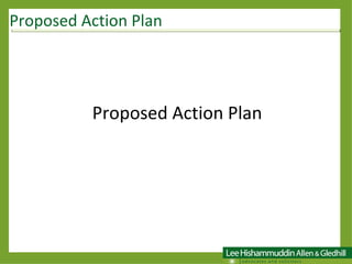 Proposed Action Plan Proposed Action Plan  