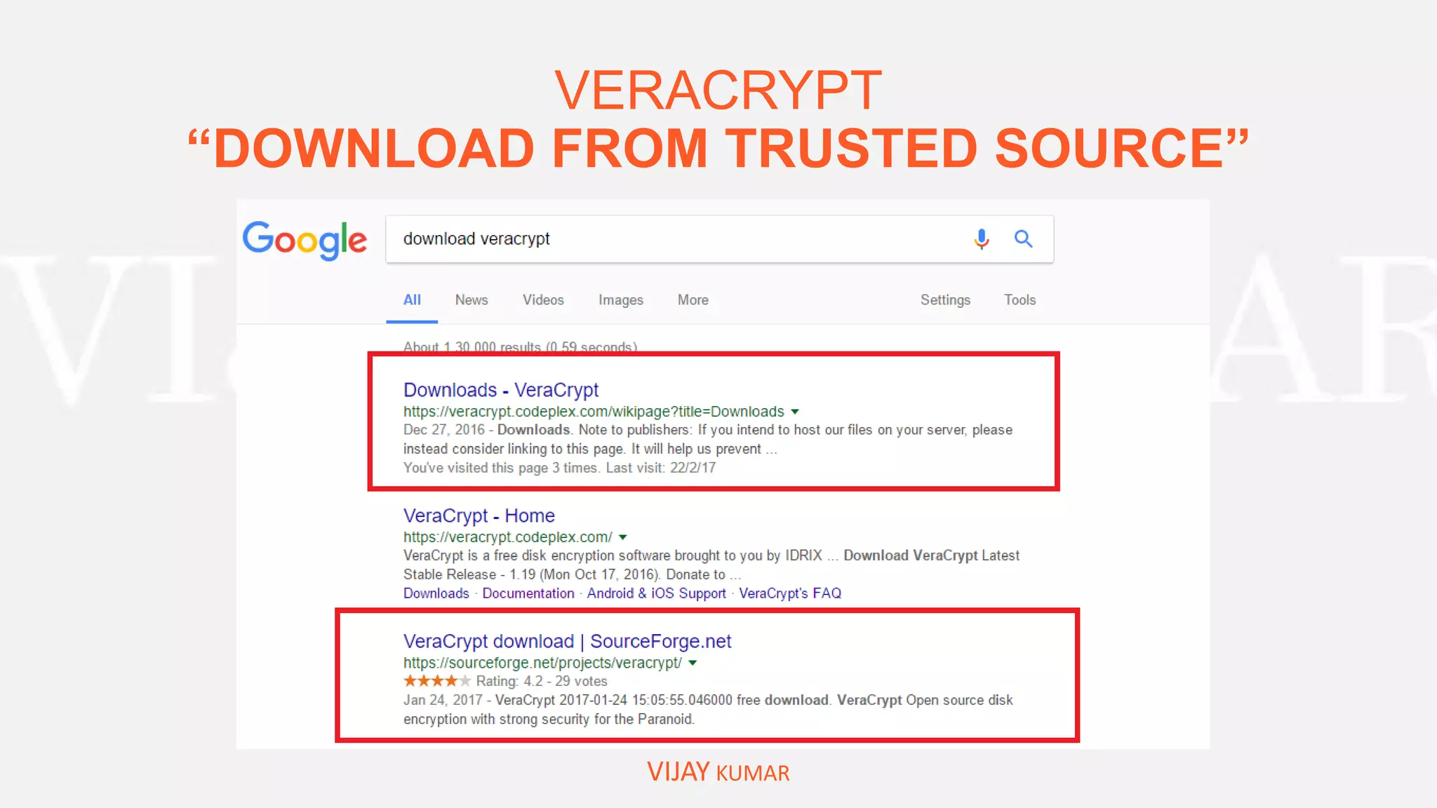 VERACRYPT
“DOWNLOAD FROM TRUSTED SOURCE”
VIJAY KUMAR
 