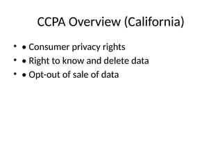 Comparative Analysis of Global Data Protection Laws: GDPR, CCPA, and ...