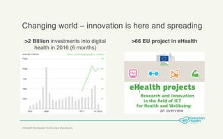 Changing world – innovation is here and spreading
>2 Billion investments into digital
health in 2016 (6 months)
mHealth fr...