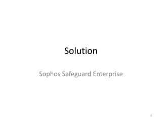Solution
Sophos Safeguard Enterprise
11
 