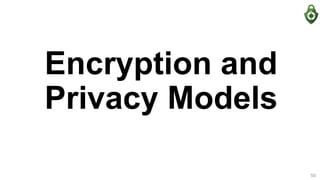 Encryption and
Privacy Models
50
 