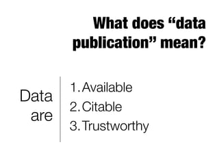 Data publication and Citation for CLIR postdoc seminar