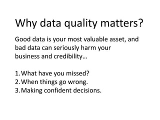 Data quality and data profiling | PPTX