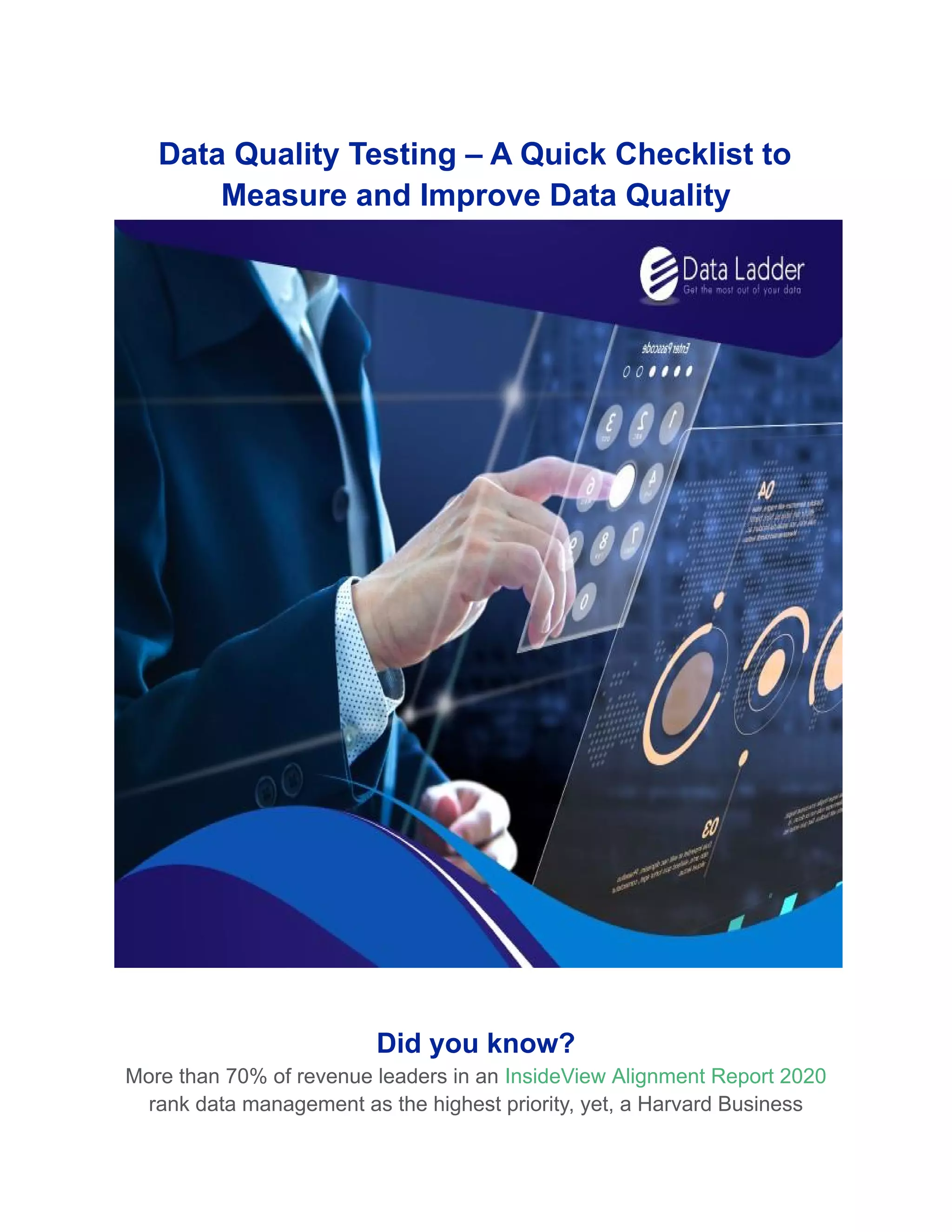 Data quality testing – a quick checklist to measure and improve data ...