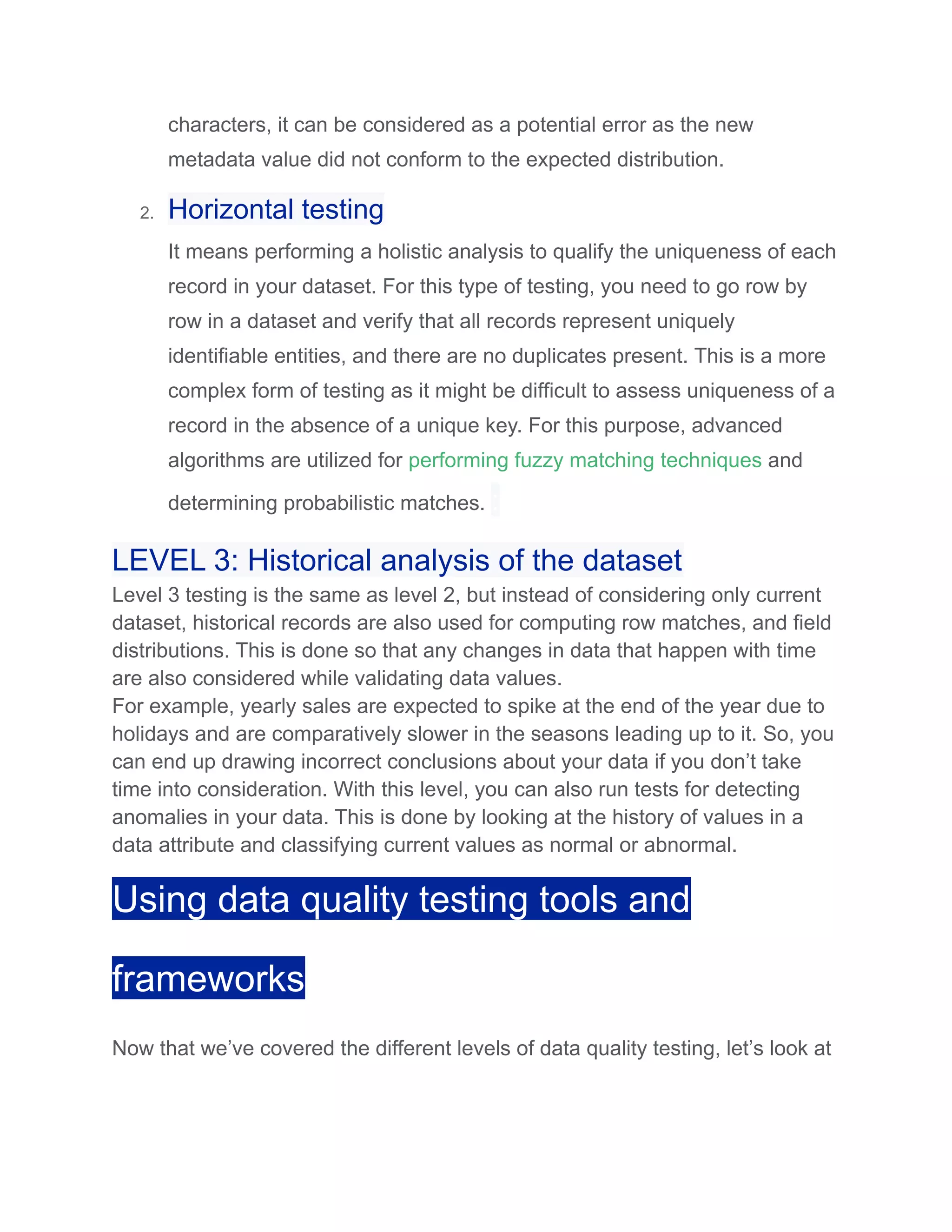 Data quality testing – a quick checklist to measure and improve data ...