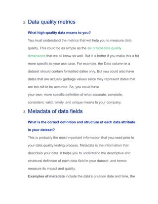 Data quality testing – a quick checklist to measure and improve data ...