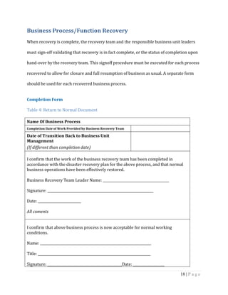 Service Recovery Form Examples Data Recovery Approaches | PDF