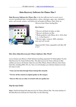 Data recovery software for itunes mac