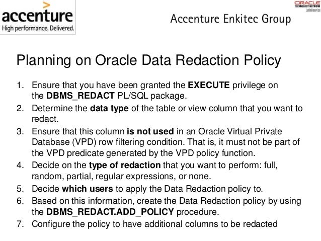 oracle data redaction example