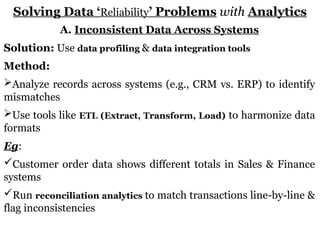 SOLVING DATA RELIABILITY AND VALIDITY PROBLEMS WITH ANALYTICS | PPTX