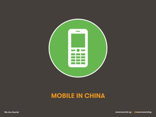 We Are Social wearesocial.sg • @wearesocialsg
MOBILE IN CHINA
 