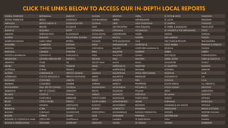 CLICK THE LINKS BELOW TO ACCESS OUR IN-DEPTH LOCAL REPORTS
GLOBAL OVERVIEW BOTSWANA DJIBOUTI GUINEA LESOTHO NEPAL ST. KITTS & NEVIS TAJIKISTAN
DIGITAL YEARBOOK BRAZIL DOMINICA GUINEA-BISSAU LIBERIA NETHERLANDS ST. LUCIA TANZANIA
ABKHAZIA BRITISH VIRGIN IS. DOMINICAN REP. GUYANA LIBYA NEW CALEDONIA ST. MARTIN THAILAND
AFGHANISTAN BRUNEI ECUADOR HAITI LIECHTENSTEIN NEW ZEALAND ST. PIERRE & MIQUELON TIMOR-LESTE
ÅLAND IS. BULGARIA EGYPT HONDURAS LITHUANIA NICARAGUA ST. VINCENT & THE GRENADINES TOGO
ALBANIA BURKINA FASO EL SALVADOR HONG KONG LUXEMBOURG NIGER SAMOA TOKELAU
ALGERIA BURUNDI EQUATORIAL GUINEA HUNGARY MACAU NIGERIA SAN MARINO TONGA
AMERICAN SAMOA CABO VERDE ERITREA ICELAND TFYR MACEDONIA NIUE SÃO TOMÉ & PRÍNCIPE TRANSNISTRIA
ANDORRA CAMBODIA ESTONIA INDIA MADAGASCAR NORFOLK IS. SAUDI ARABIA TRINIDAD & TOBAGO
ANGOLA CAMEROON ESWATINI INDONESIA MALAWI NORTHERN MARIANA IS. SENEGAL TUNISIA
ANGUILLA CANADA ETHIOPIA IRAN MALAYSIA NORWAY SERBIA TURKEY
ANTIGUA & BARBUDA CAYMAN IS. FALKLAND IS. IRAQ MALDIVES OMAN SEYCHELLES TURKMENISTAN
ARGENTINA CENTRAL AFRICAN REP. FAROE IS. IRELAND MALI PAKISTAN SIERRA LEONE TURKS & CAICOS IS.
ARMENIA CHAD FIJI ISLE OF MAN MALTA PALAU SINGAPORE TUVALU
ARUBA CHILE FINLAND ISRAEL MARSHALL IS. PALESTINE ST. MAARTEN UGANDA
AUSTRALIA CHINA FRANCE ITALY MARTINIQUE PANAMA SLOVAKIA UKRAINE
AUSTRIA CHRISTMAS IS. FRENCH GUIANA JAMAICA MAURITANIA PAPUA NEW GUINEA SLOVENIA U.A.E.
AZERBAIJAN COCOS (KEELING) IS. FRENCH POLYNESIA JAPAN MAURITIUS PARAGUAY SOLOMON IS. U.K.
BAHAMAS COLOMBIA GABON JERSEY MAYOTTE PERU SOMALIA U.S.A.
BAHRAIN COMOROS GAMBIA JORDAN MEXICO PHILIPPINES SOUTH AFRICA U.S. VIRGIN IS.
BANGLADESH DEM. REP. OF CONGO GEORGIA KAZAKHSTAN MICRONESIA PITCAIRN IS. SOUTH SUDAN URUGUAY
BARBADOS REP. OF CONGO GERMANY KENYA MOLDOVA POLAND SPAIN UZBEKISTAN
BELARUS COOK IS. GHANA KIRIBATI MONACO PORTUGAL SRI LANKA VANUATU
BELGIUM COSTA RICA GIBRALTAR NORTH KOREA MONGOLIA PUERTO RICO SUDAN VATICAN
BELIZE CÔTE D’IVOIRE GREECE SOUTH KOREA MONTENEGRO QATAR SURINAME VENEZUELA
BENIN CROATIA GREENLAND KOSOVO MONTSERRAT RÉUNION SVALBARD & JAN MAYEN VIETNAM
BERMUDA CUBA GRENADA KUWAIT MOROCCO ROMANIA SWAZILAND WALLIS & FUTUNA
BHUTAN CURAÇAO GUADELOUPE KYRGYZSTAN MOZAMBIQUE RUSSIAN FEDERATION SWEDEN WESTERN SAHARA
BOLIVIA CYPRUS GUAM LAOS MYANMAR RWANDA SWITZERLAND YEMEN
BONAIRE, ST. EUSTATIUS & SABA CZECH REP. GUATEMALA LATVIA NAMIBIA ST. BARTHÉLEMY SYRIA ZAMBIA
BOSNIA & HERZEGOVINA DENMARK GUERNSEY LEBANON NAURU ST. HELENA TAIWAN ZIMBABWE
 