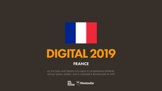 DIGITAL2019
ALL THE DATA AND TRENDS YOU NEED TO UNDERSTAND INTERNET,
SOCIAL MEDIA, MOBILE, AND E-COMMERCE BEHAVIOURS IN 20...