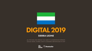 DIGITAL2019
ALL THE DATA AND TRENDS YOU NEED TO UNDERSTAND INTERNET,
SOCIAL MEDIA, MOBILE, AND E-COMMERCE BEHAVIOURS IN 20...