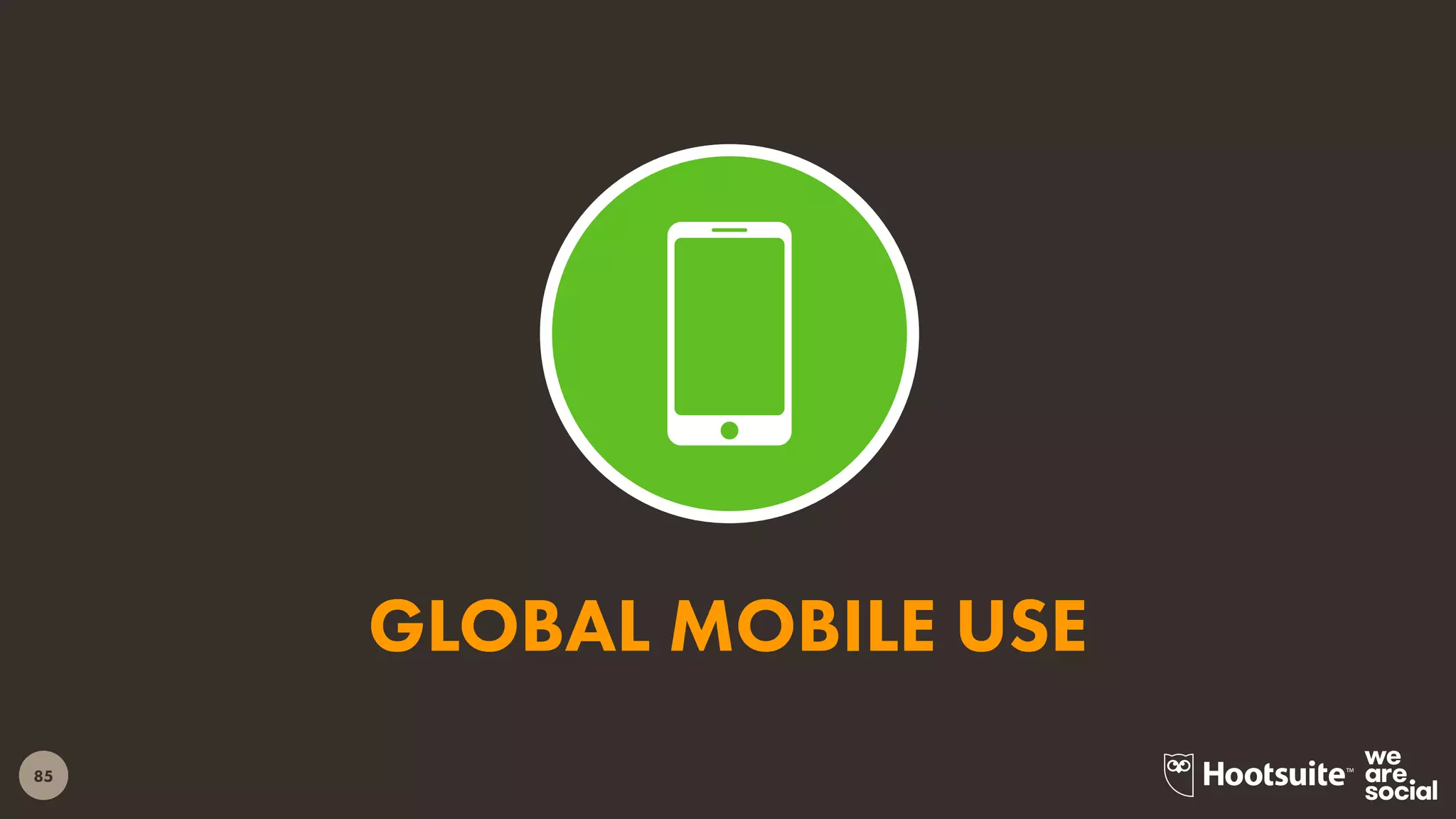 85
GLOBAL MOBILE USE
 