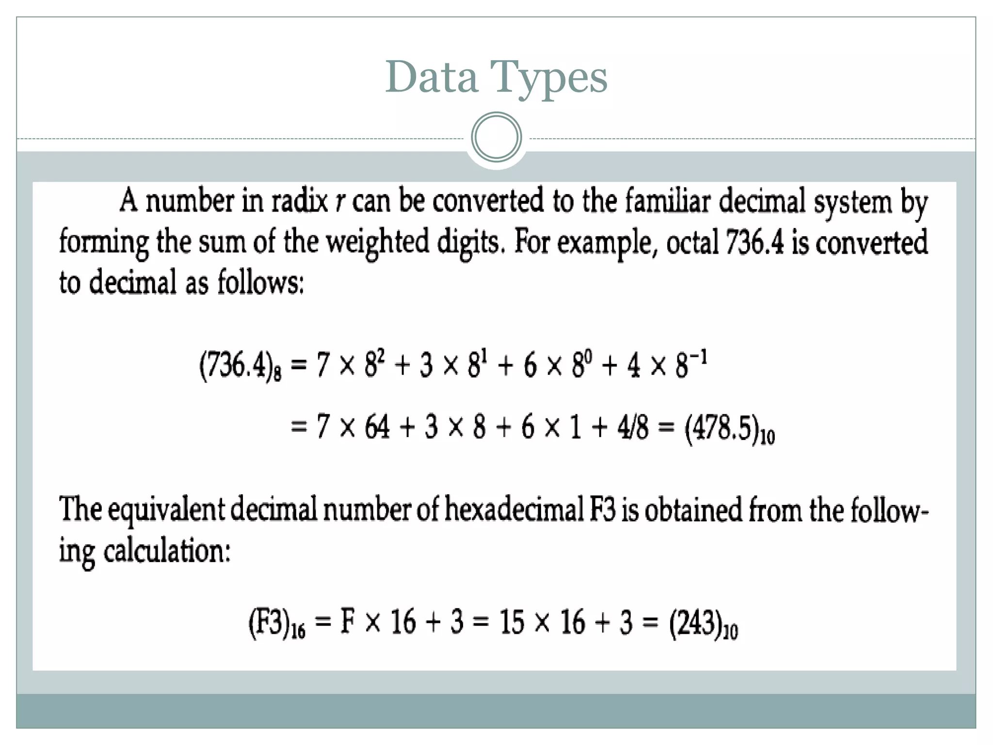 Data Types
 