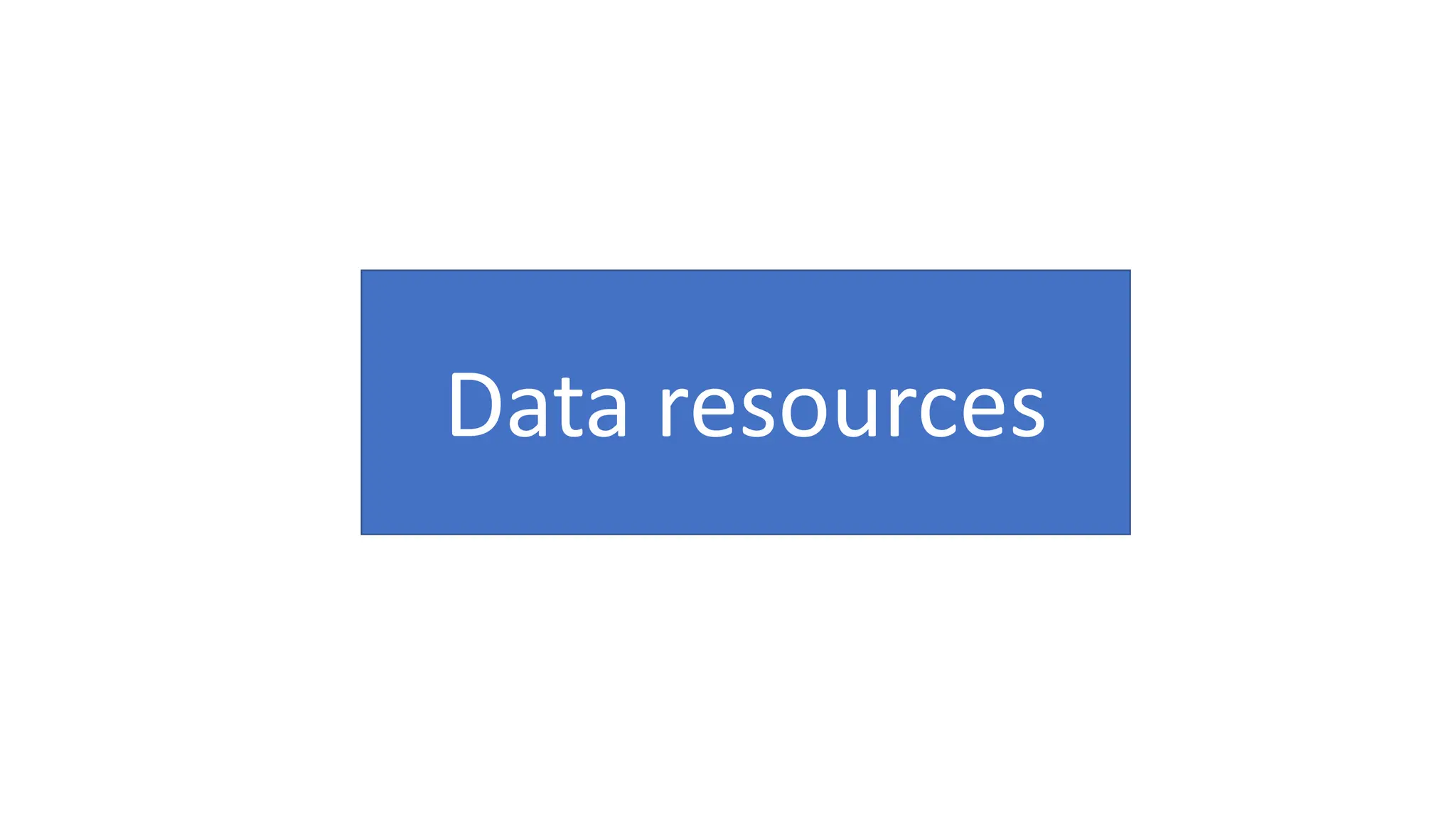 Data resources
 
