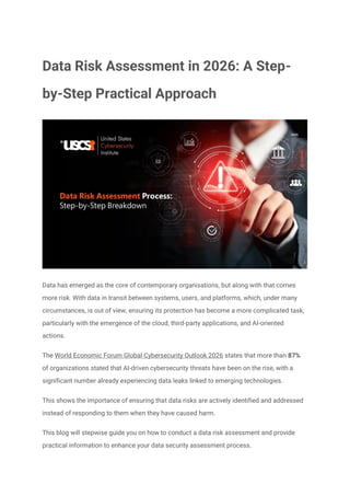 Data Risk Assessment in 2026: A Step-by-Step Practical Approach | PDF