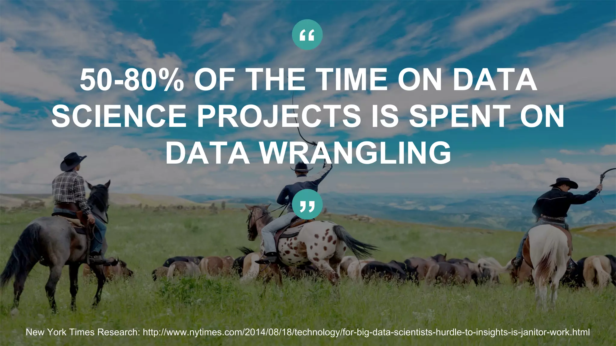66© Copyright 2015 Pivotal. All rights reserved.
New York Times Research: http://www.nytimes.com/2014/08/18/technology/for-big-data-scientists-hurdle-to-insights-is-janitor-work.html
“
50-80% OF THE TIME ON DATA
SCIENCE PROJECTS IS SPENT ON
DATA WRANGLING
”
 
