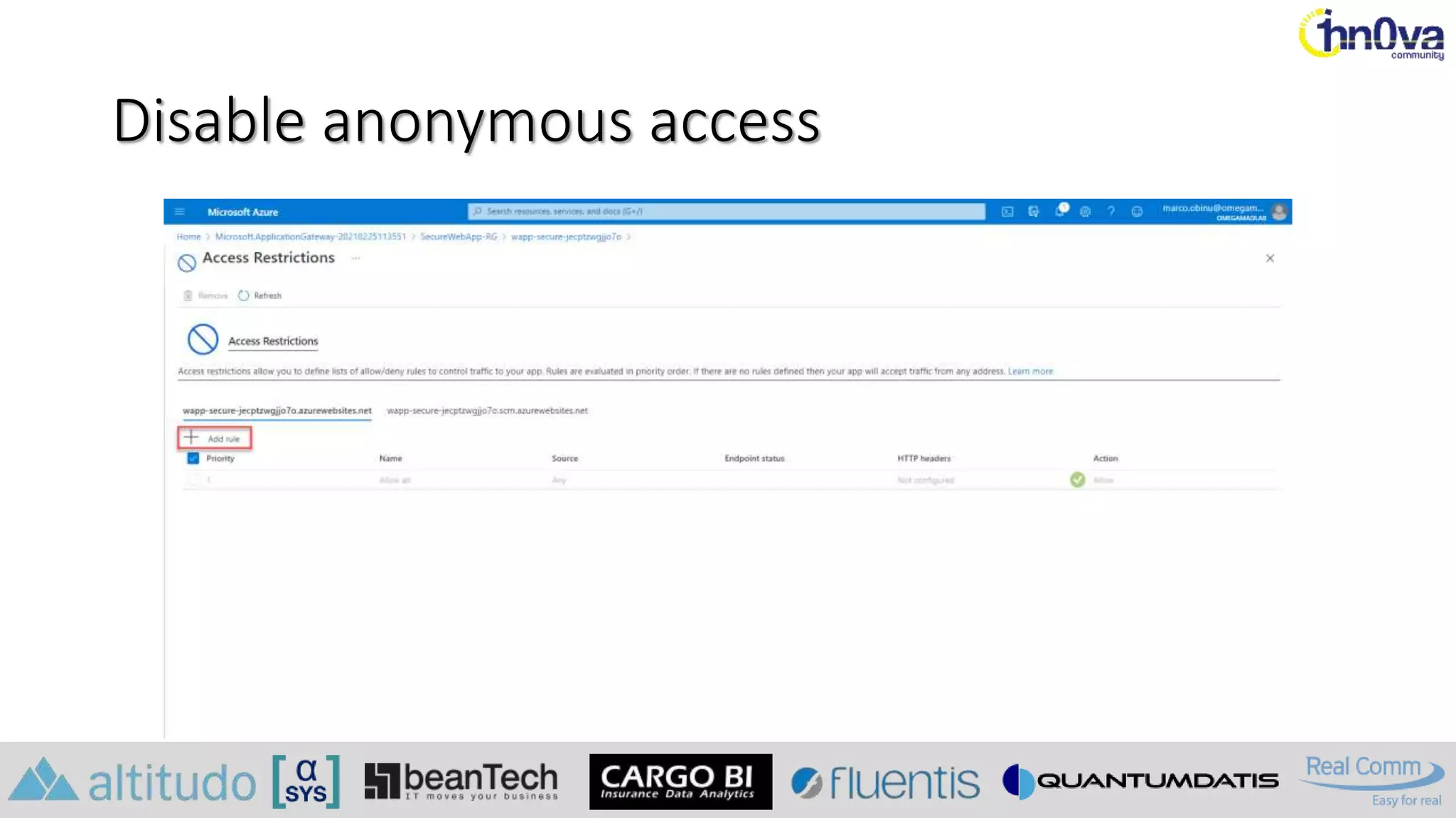 Disable anonymous access
 