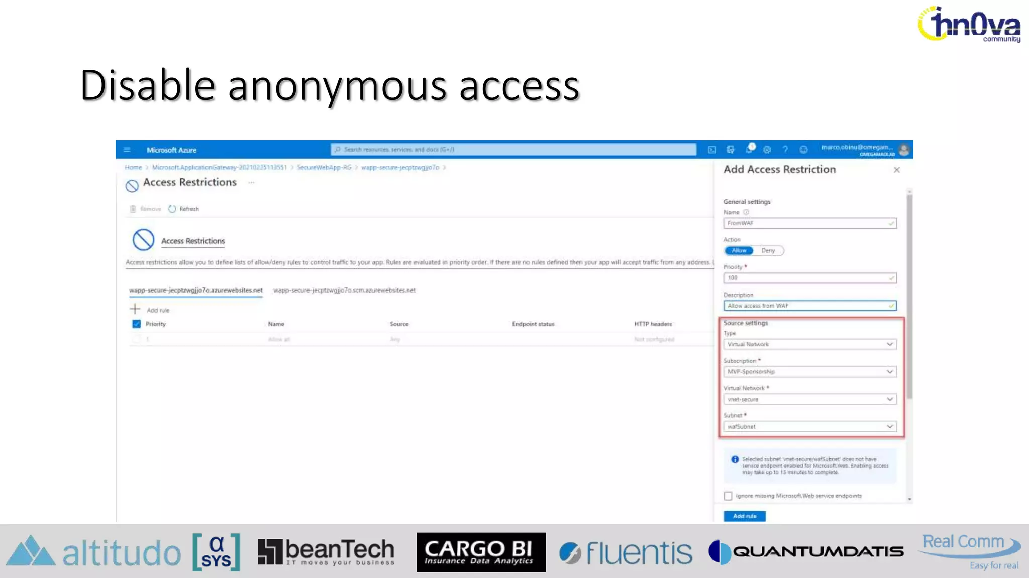 Disable anonymous access
 