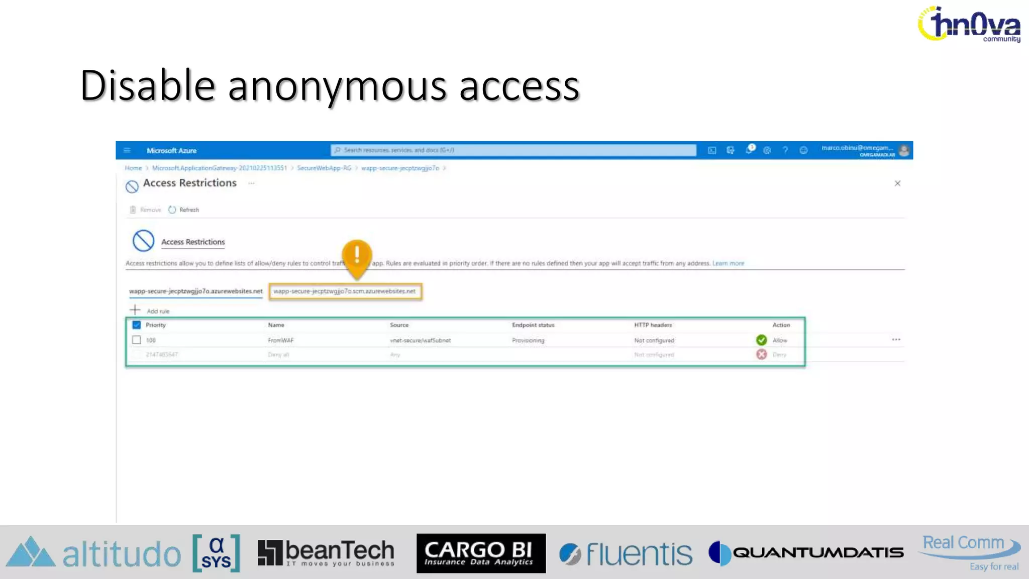 Disable anonymous access
 