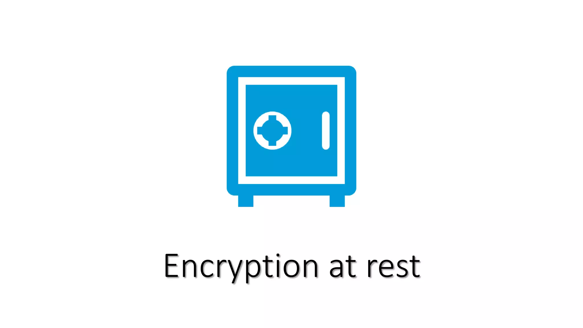 Encryption at rest
 