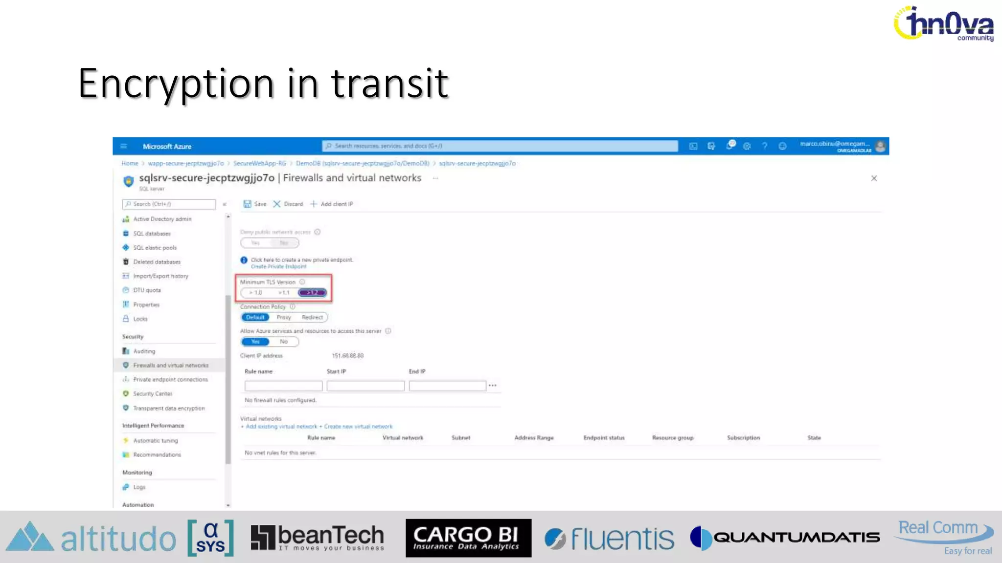 Encryption in transit
 