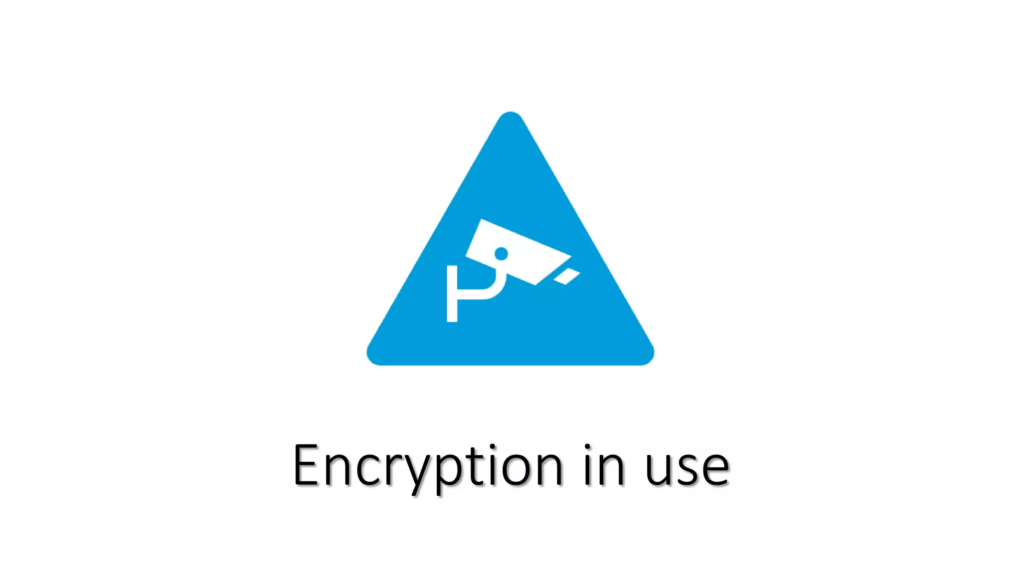 Encryption in use
 