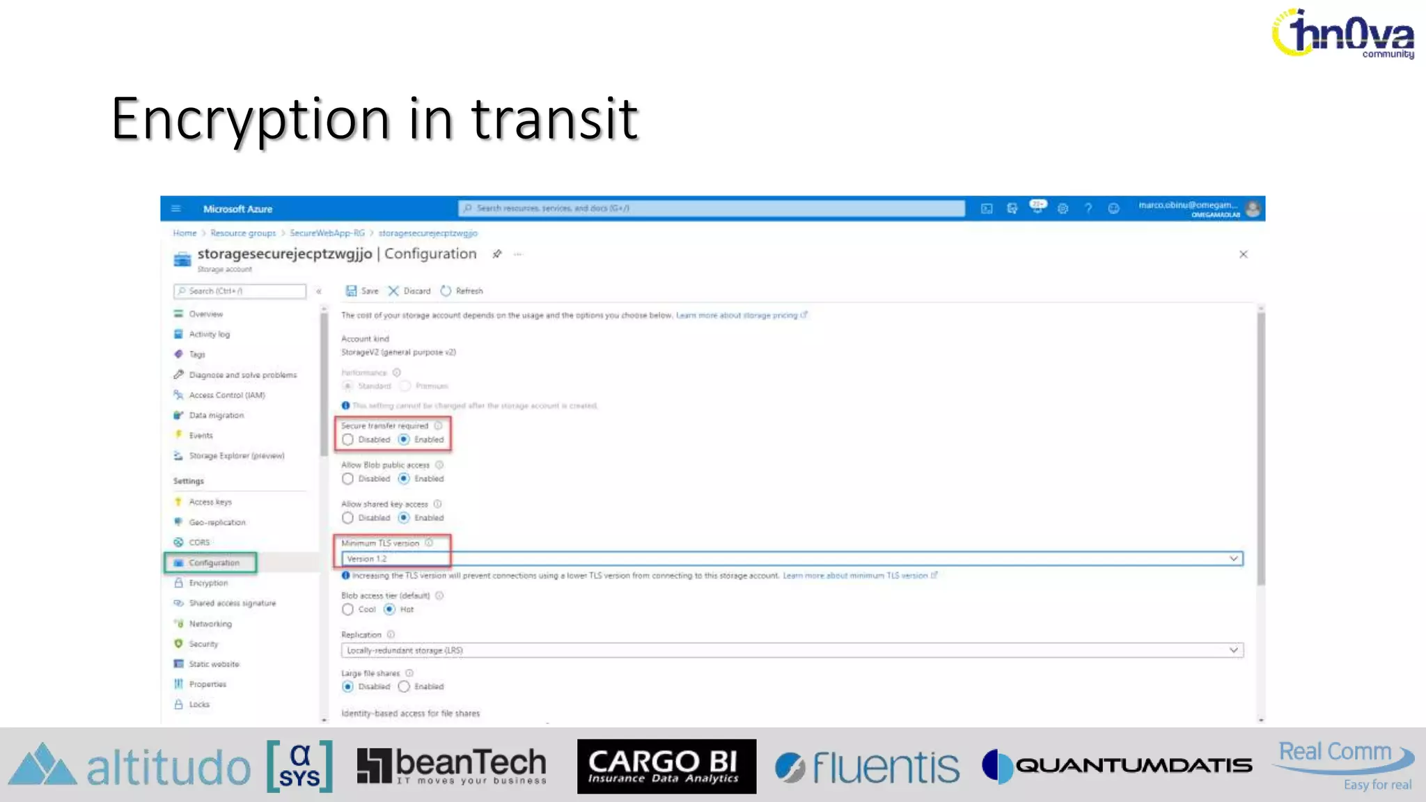 Encryption in transit
 