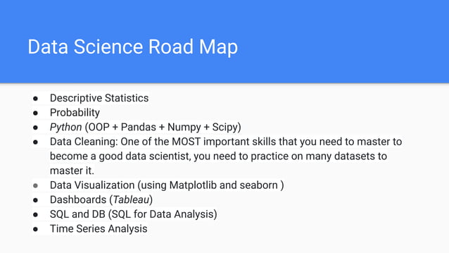 Data Science & AI Road Map by Python & Computer science tutor in ...