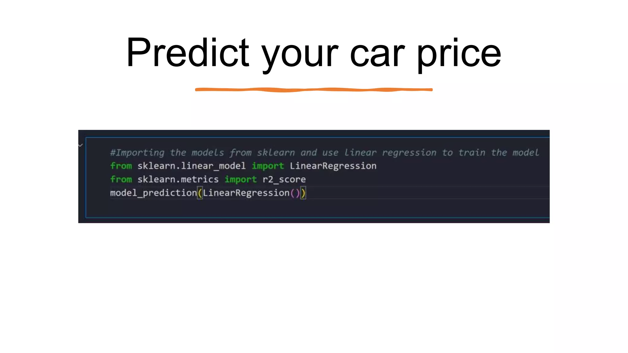 Predict your car price
 