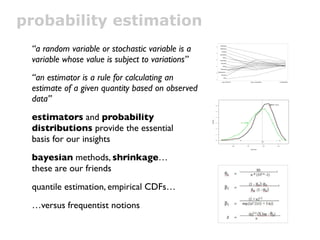 probability estimation
 “a random variable or stochastic variable is a
 variable whose value is subject to variations”
 “a...