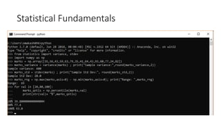 Statistical Fundamentals
 