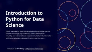 Complete Introduction To DataScience PPT | PPT