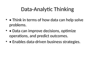 DATA SCIENCE ANALYTIC THINKING INTRODUCTION | PPTX