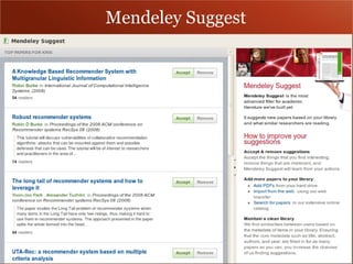 Mendeley Suggest
 