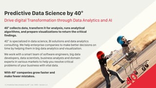 Predictive Data Analytics and Artificial Intelligence by 40° | PDF