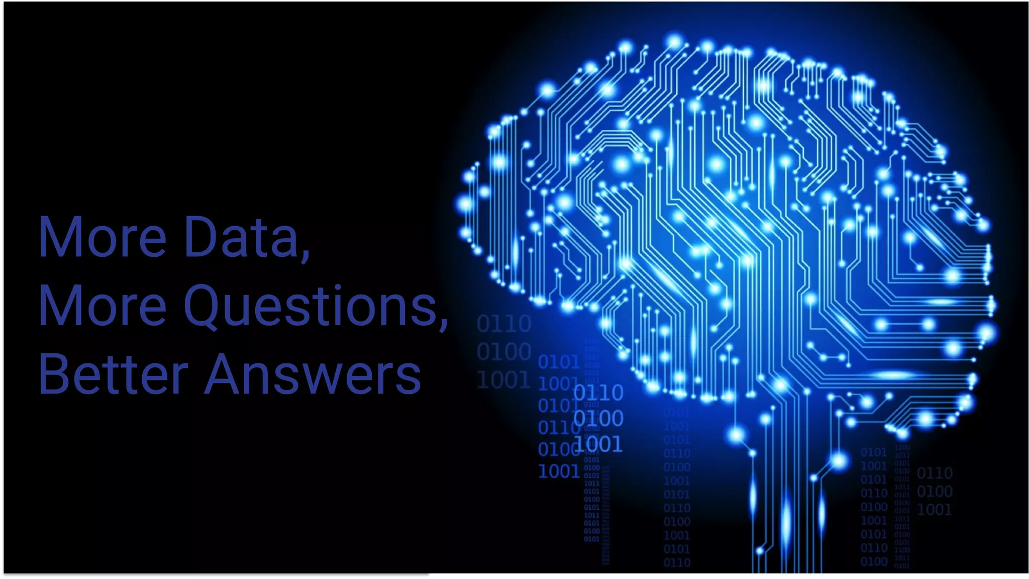 More Data,
More Questions,
Better Answers
 