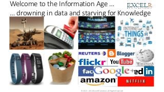 Welcome to the Information Age …
… drowning in data and starving for Knowledge
© 2013 - 2016 ExcelR Solutions.All Rights Reserved
 