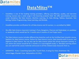 Data Science Course In Pune August 2021 | PPT