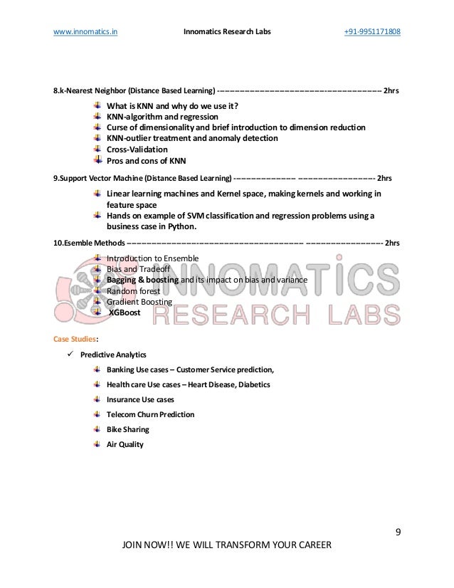 curriculum for data science