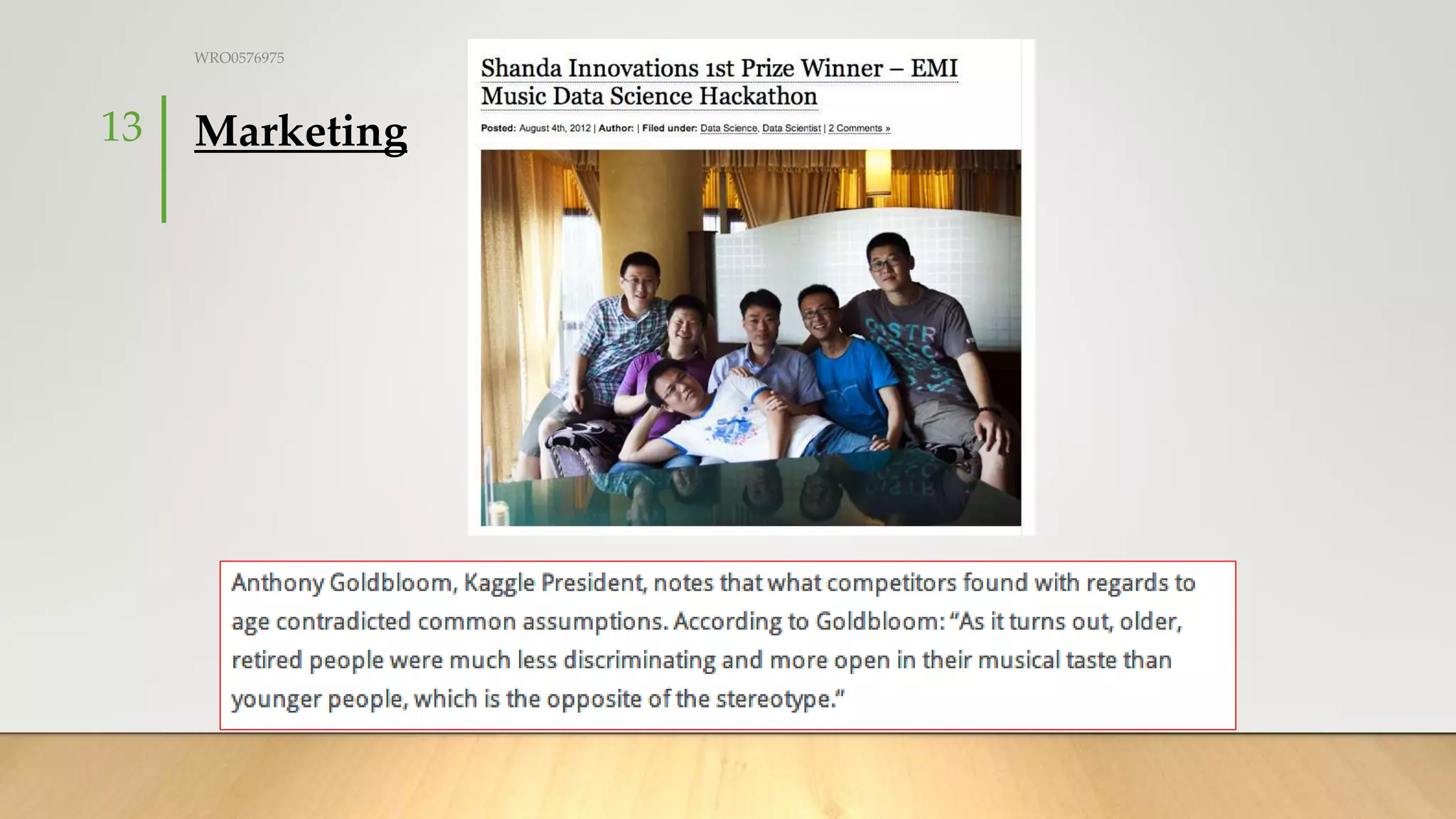 Marketing
WRO0576975
13
 