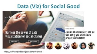 Data (Viz) for Social Good
https://www.vizforsocialgood.com/chapters
 