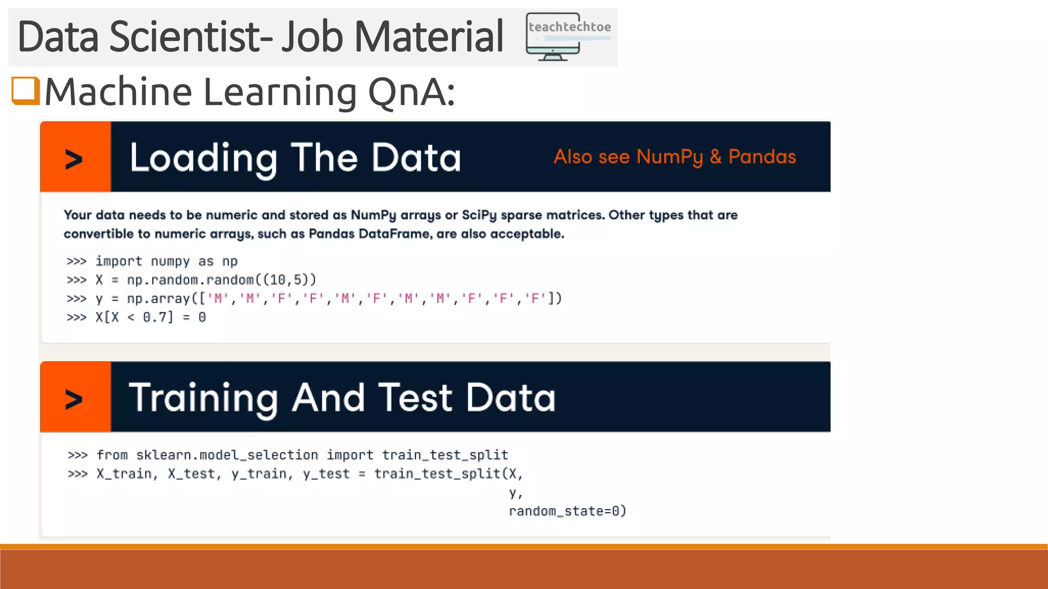 Machine Learning QnA: Data Scientist- Job Material 