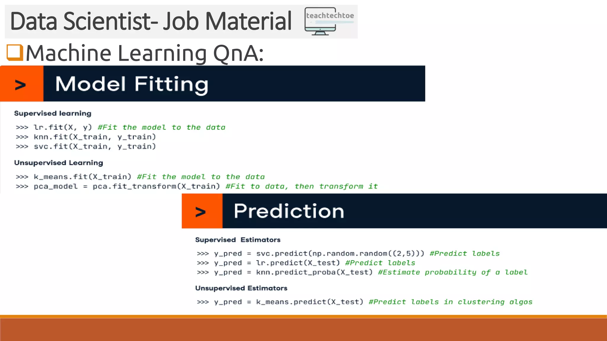 Machine Learning QnA: Data Scientist- Job Material 