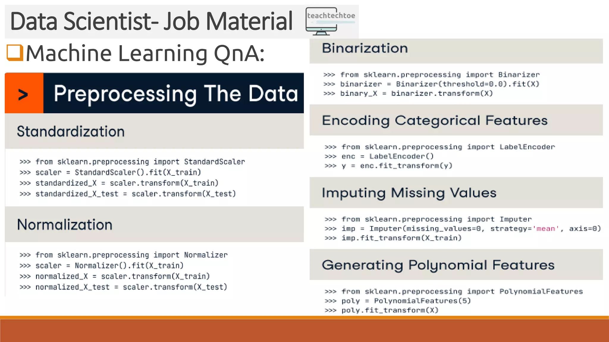 Machine Learning QnA: Data Scientist- Job Material 