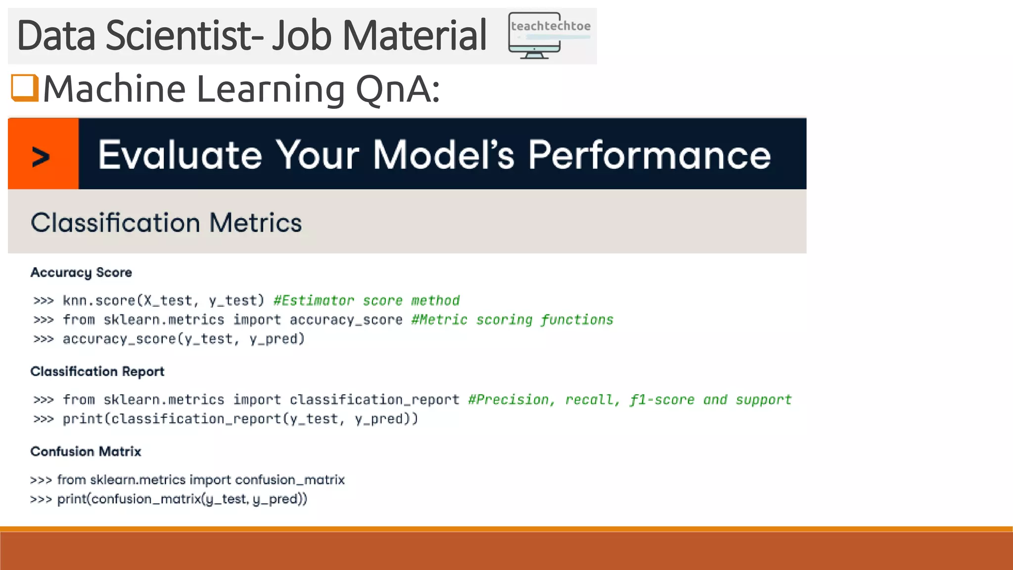 Machine Learning QnA: Data Scientist- Job Material 
