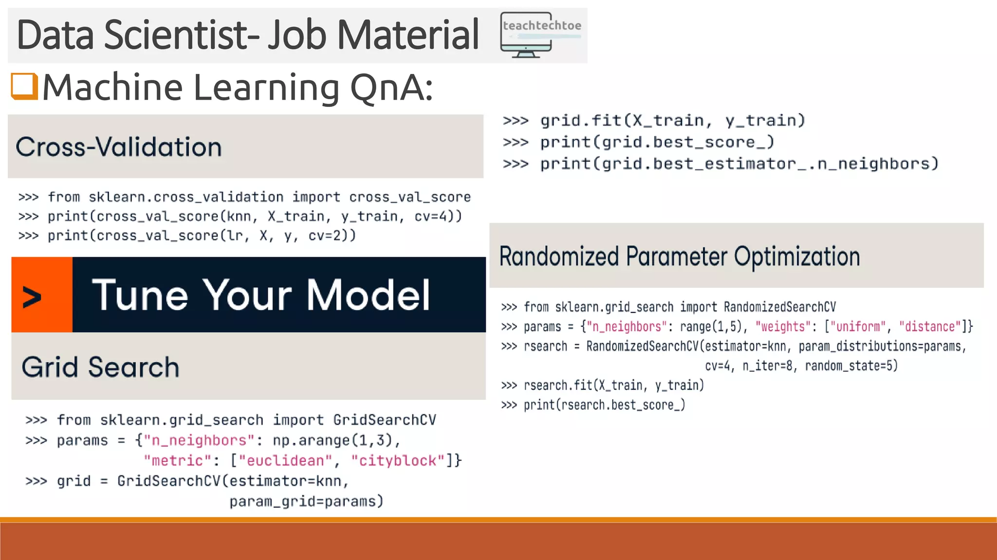 Machine Learning QnA: Data Scientist- Job Material 